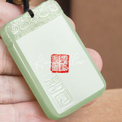 Jade Raw Stone Wushipai (a type of jade pendant with a plain surface symbolizing peace and absence of troubles) Jade Pendant