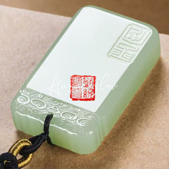 Jade Raw Stone Wushipai (a type of jade pendant with a plain surface symbolizing peace and absence of troubles) Jade Pendant