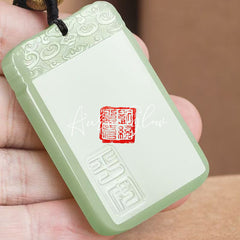 Jade Raw Stone Wushipai (a type of jade pendant with a plain surface symbolizing peace and absence of troubles) Jade Pendant