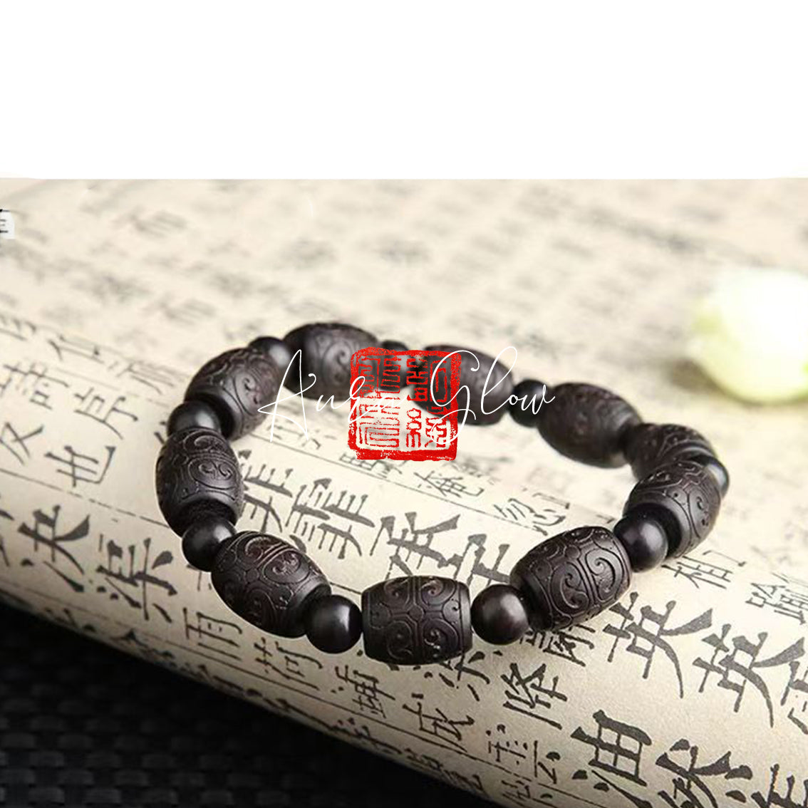 Thousand-year-old Ebony and Agarwood Bracelet with a Hint of Chinese Medicinal Herbs Aroma