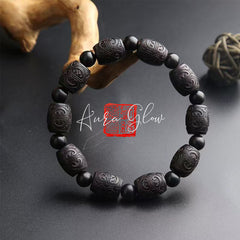 Thousand-year-old Ebony and Agarwood Bracelet with a Hint of Chinese Medicinal Herbs Aroma