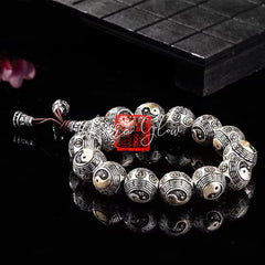 Pure Silver Tai Chi and Bagua Bracelet